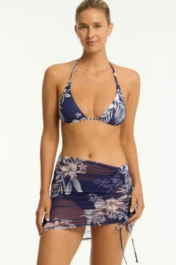 Aloha Drawstring Mini Mesh Skirt