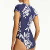Aloha Short Sleeved High Leg One Piece