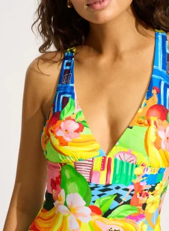 Cuba Deep V Neck One Piece